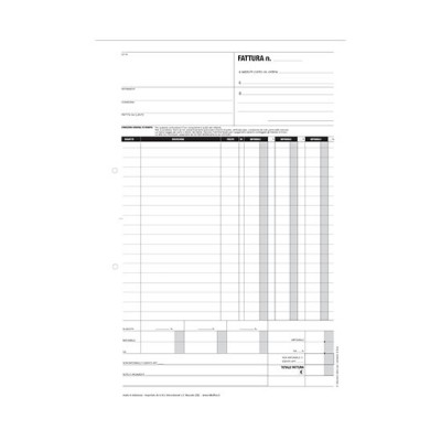 BLOCCO FATTURE 3 ALIQUOTE 2 COPIE 29X21 DA 5